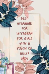 Best username for Instagram for girls with a Touch of Jazzy Urdu
