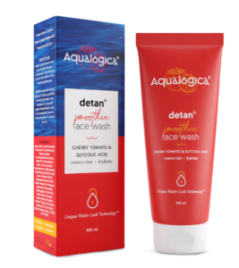 Aqualogica Detan+ Smoothie Face Wash with Cherry Tomato & Glycolic Acid for Tan Removal 